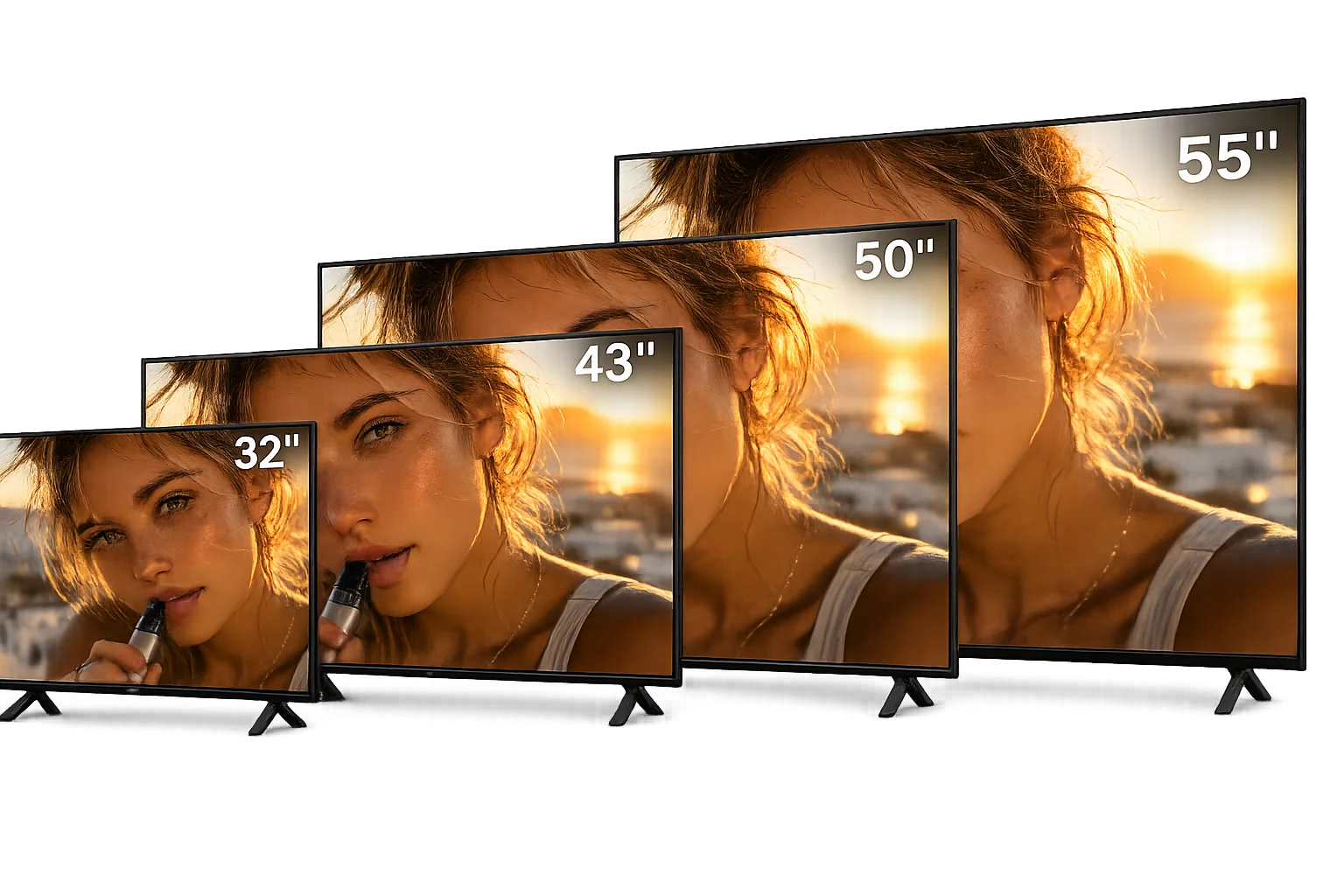 Écrans Android TV disponibles en plusieurs tailles