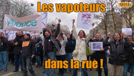 Les vapoteurs dans la rue, manifestation